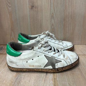 Golden Goose - Gold Glitter Sole + Green Detail